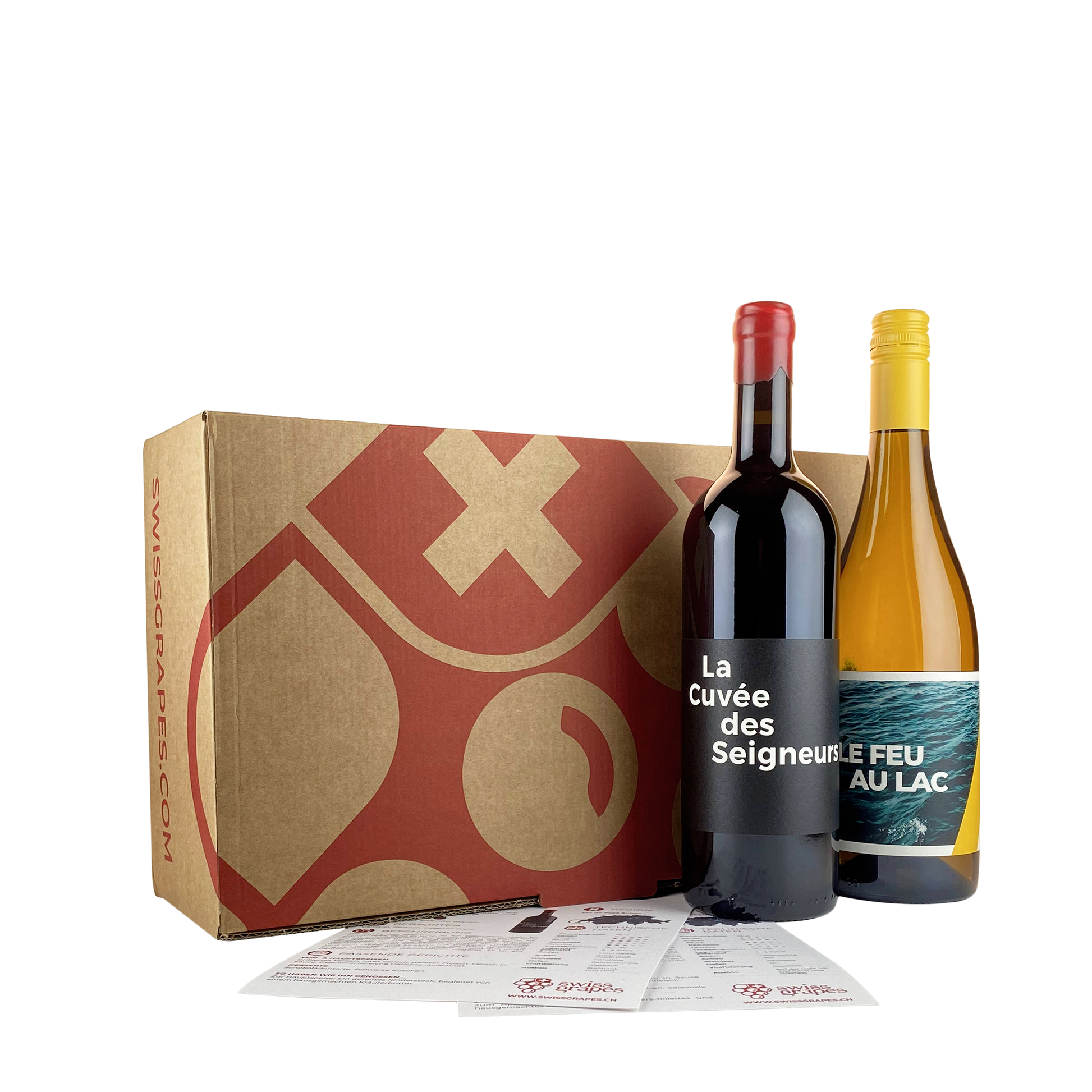 ROT AUF WEISS...!<br>GESCHENKBOX 2 FLASCHEN
